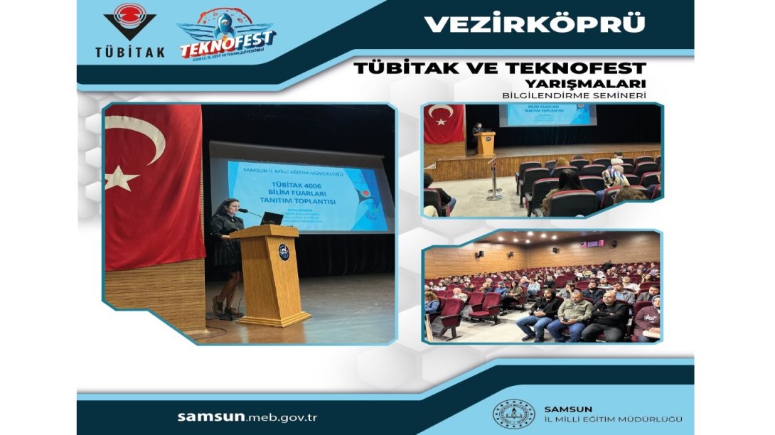 Vezirköprü ilçemizde görev yapan yönetici ve öğretmenlerimize yönelik Tübitak projeleri ve Teknofest yarışmaları bilgilendirme seminerleri gerçekleştirildi.