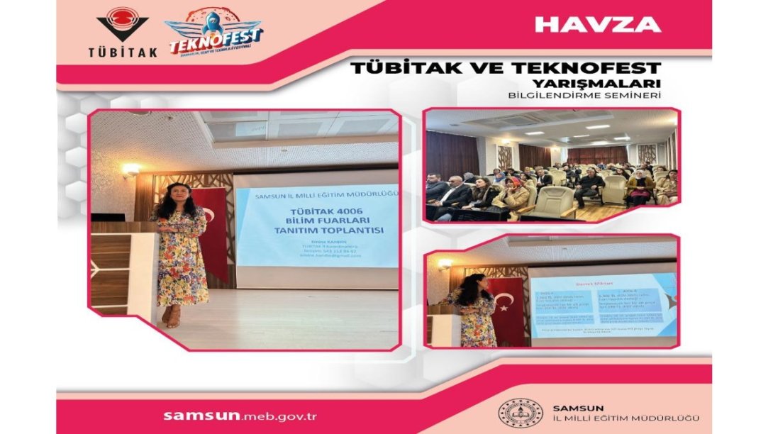 Havza ilçemizde görev yapan yönetici ve öğretmenlerimize yönelik Tübitak projeleri ve Teknofest yarışmaları bilgilendirme seminerleri gerçekleştirildi.