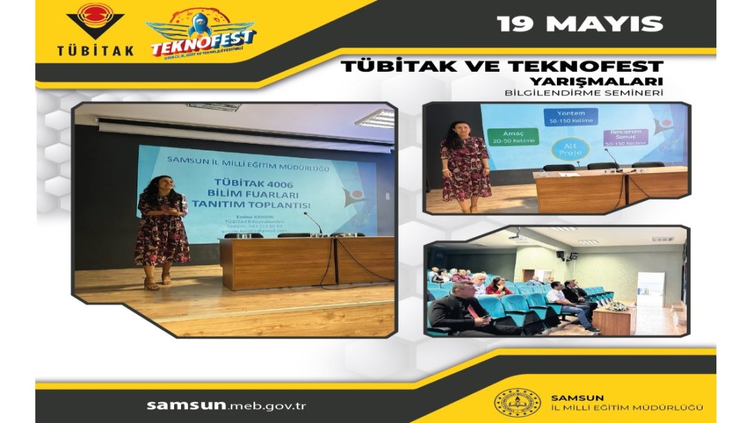  19 mayıs ilçemizde görev yapan yönetici ve öğretmenlerimize yönelik Tübitak projeleri ve Teknofest yarışmaları bilgilendirme seminerleri gerçekleştirildi.