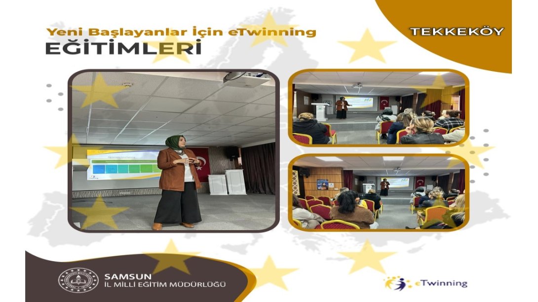Yeni Başlayanlar için eTwinning Eğitimi Tekkeköy ilçemizde idareci ve öğretmenlerin katılımıyla gerçekleştirildi.